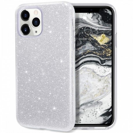 IPhone 12/12 Pro Back Glitter Case Silver