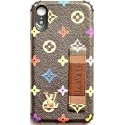 IPhone XR LV Silicone Case KickStand Brown