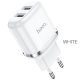Hoco N4 Wall Charger 2.4A/12W 2 USB Port White