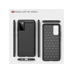 Samsung Galaxy S20 FE G781 Case Carbon Fiber Design TPU Flexible Soft Black