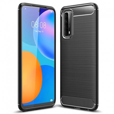 Huawei P Smart 2021 Case Carbon Fiber Design TPU Flexible Soft Black