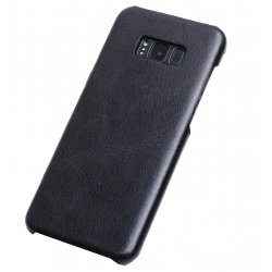 Samsung Galaxy S8 G950 Back Case Cover Luxury Leather Black