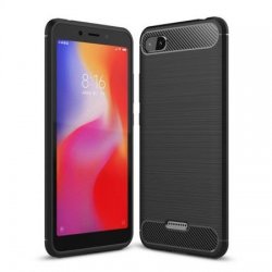 Xiaomi Redmi 6A Case Carbon Fiber Design TPU Flexible Soft Black