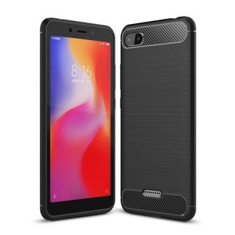 Xiaomi Redmi 6A Case Carbon Fiber Design TPU Flexible Soft Black
