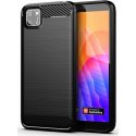 Huawei Y5P Case Carbon Fiber Design TPU Flexible Soft Black