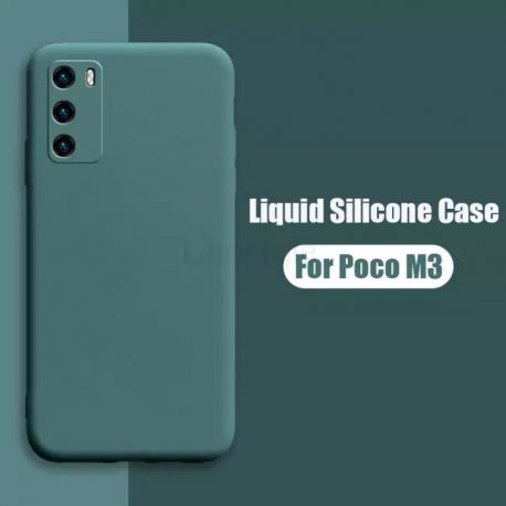 Xiaomi Pocofone M3 Silky And Soft Touch Silicone Cover Camera Protect Green