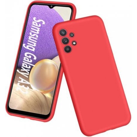 Samsung Galaxy A32 4G A325 Silky And Soft Touch Silicone Cover Full Camera Protection Red