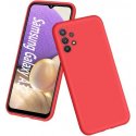 Samsung Galaxy A32 4G A325 Silky And Soft Touch Silicone Cover Full Camera Protection Red