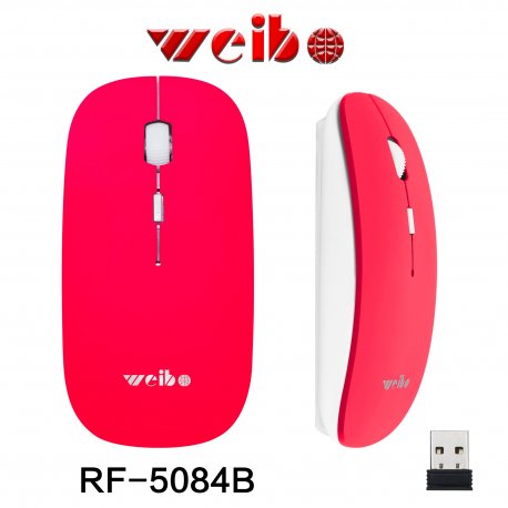 Weibo RF-5084 2.4G Wireless Optical Mouse 10M Red