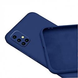 Samsung Galaxy A51 A515 Silky And Soft Touch Silicone Cover Camera Protect Dark Blue