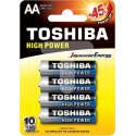 Toshiba High Power AA LR6 4 Pcs Pack Alkaline Blister