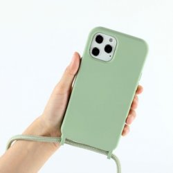 IPhone 11 Soft And Silky Silicone Case With Strap Green