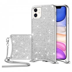 IPhone 12 Pro Max Luxury Case With Bodystrap Silver