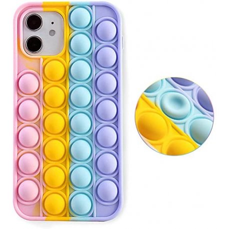 IPhone 12 Mini Pop It Silicone Case Pink-Purple