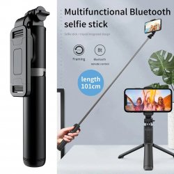 MBaccess Q01 Selfie Stick Tripod Stand Bluetooth Black