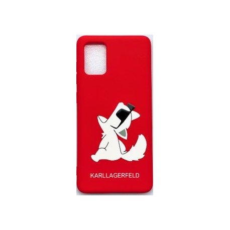 Samsung Galaxy A71 A715 Karl Lagerfeld Soft Silicone Case Choupette Red
