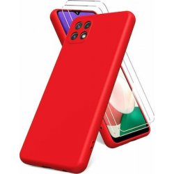 Samsung Galaxy A22 5G A226 Silky And Soft Touch Silicone Cover Camera Protect Red