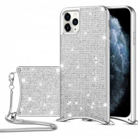 IPhone 12 Mini Luxury Case With Bodystrap Silver