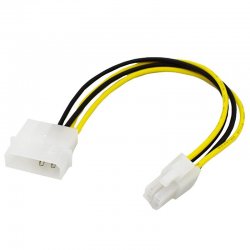 MBaccess SATA Power Cable for Motherboard ATX P4 to Molex 4pin Power Cables 15CM