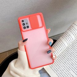 Samsung Galaxy A03S A037 Soft Edges Case With Camera Sliding Door Design Red