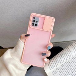 Samsung Galaxy A03S A037 Soft Edges Case With Camera Sliding Door Design Pink