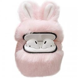 Apple Airpods 1/2 Fur Rabbit Case Pink