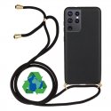 Samsung Galaxy S21 Ultra G998 Neck Strap Tpu Case Transperant