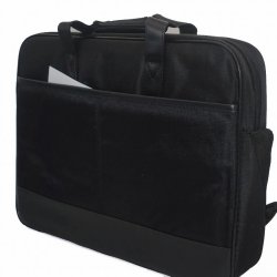 MBaccess Nylon Topload Laptop Bag With Shoulder Strap 17" Black