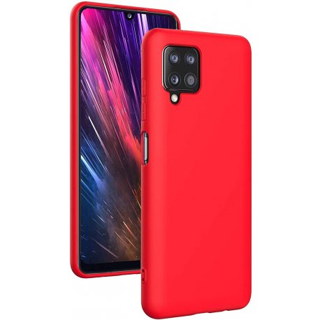 Samsung Galaxy A12 A125 Silky And Soft Touch Silicone Cover Red