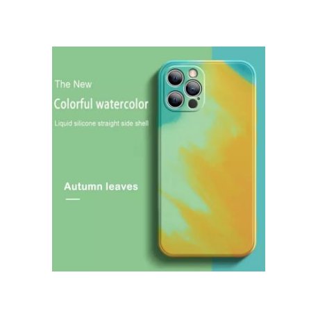 IPhone 11 Pro Max Art Gradient Watercolor Paint Silicone Case Green