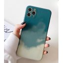 IPhone 11 Pro Max Art Gradient Watercolor Paint Silicone Case Forest Green