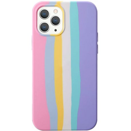 IPhone 12/12 Pro Sillicone Oem Case Rainbow Pink