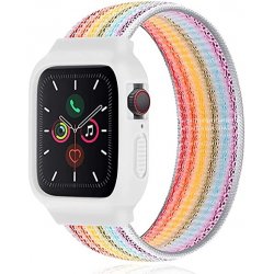 Apple Watch 42/44mm Woven Nylon Strap And Case White Rainbow