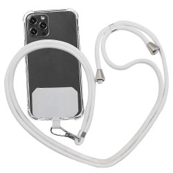 Borofone Universal Cell Phone Lanyard with Adjustable Nylon Neck Strap White