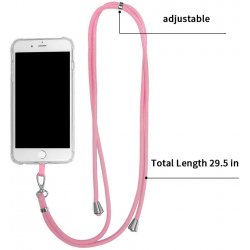 Borofone Universal Cell Phone Lanyard with Adjustable Nylon Neck Strap Pink