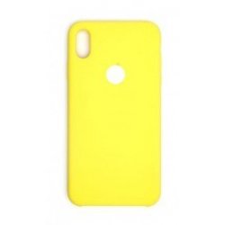 IPhone XR Silicone Case Logo Hole Yellow