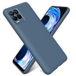 Realme 8/8 Pro Silky And Soft Touch Silicone Cover Blue