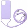 IPhone 13 Pro Max Soft And Silky Silicone Case With Strap Purple