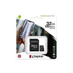 Kingston Memory Card 32GB MicroSDHC Canvas Select Plus Class 10 UHS-I 100 MB / s + Adapter