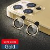 IPhone 12 Pro Max Ring Camera Protective Tempered Glass Glitter Gold