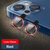 IPhone 12 Pro Max Ring Camera Protective Tempered Glass Glitter Red