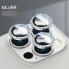 IPhone 11/11Mini/12/12 Mini Ring Camera Protective Tempered Glass Glitter Silver