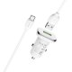 Borofone BZ12A Lasting Power In-Car Charger QC3.0 Set With Cable Type C White