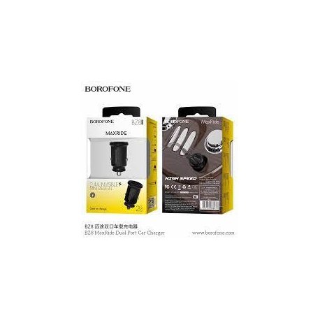 Borofone BZ8 MaxRide Dual Port In Car Black