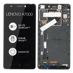Lenovo A7000 Lcd+TouchScreen+Frame Black Service Pack