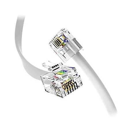 MBaccess Telephone Cable Rj11 Male To Male Phone Line Cord 3m White