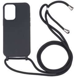 Xiaomi Redmi 10C Silky And Soft Touch Silicone Cover With Strap Neck Cord Black