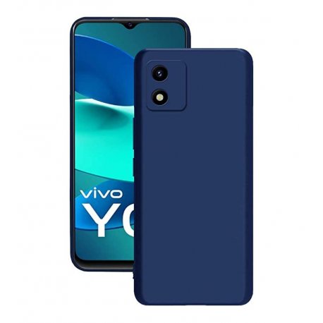 Vivo Y01 Silky And Soft Touch Silicone Cover Full Camera Protection Blue