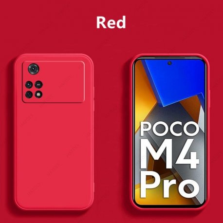 Xiaomi Pocofone M4 Pro 4G Silky And Soft Touch Silicone Cover Full Camera Protection Red