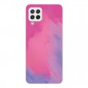 Samsung Galaxy A22 4G A225 Art Gradient Watercolor Paint Silicone Case Pink
